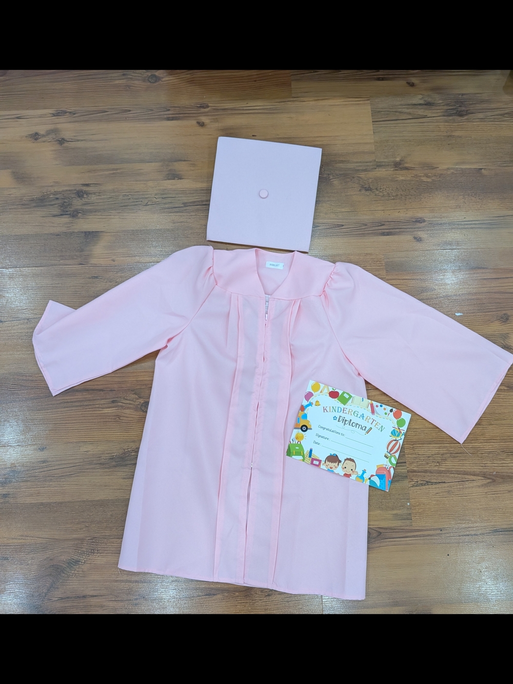 New Kids Pink Graduation Gown and Cap Set - Brand Unknown